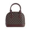 Brown Geometric Print PVC Top Handle Bag