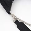 IMG_6287 Black Chain Detail Fabric Shoulder Bag