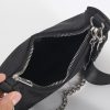 IMG_6290 Black Chain Detail Fabric Shoulder Bag