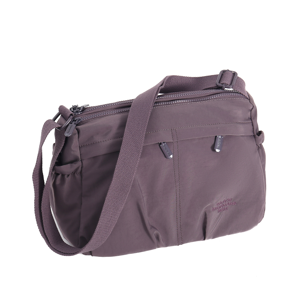 IMG_6294 Purple Multi Pocket Nylon Shoulder Bag