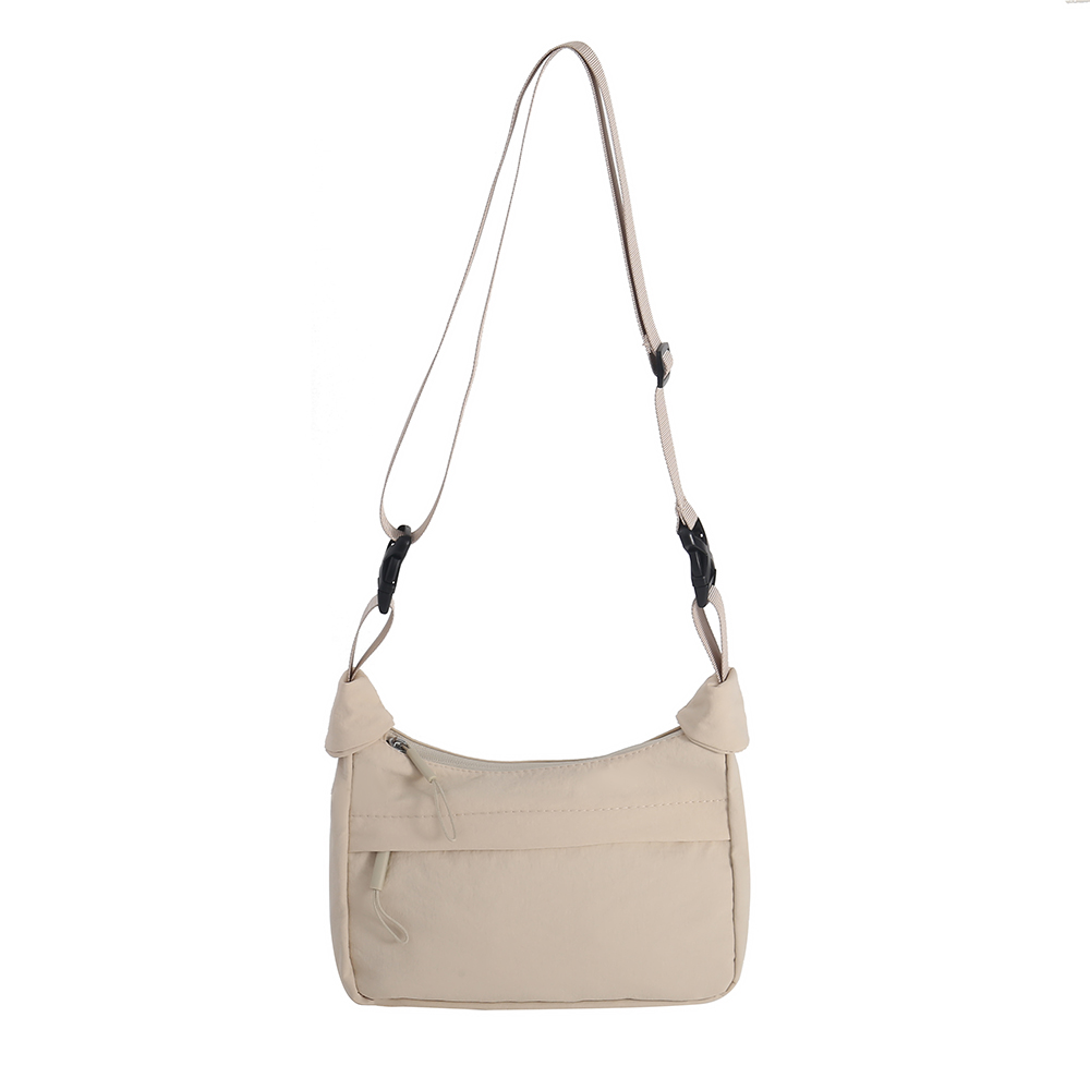 IMG_6301 Beige Multi Pocket Nylon Crossbody Bag