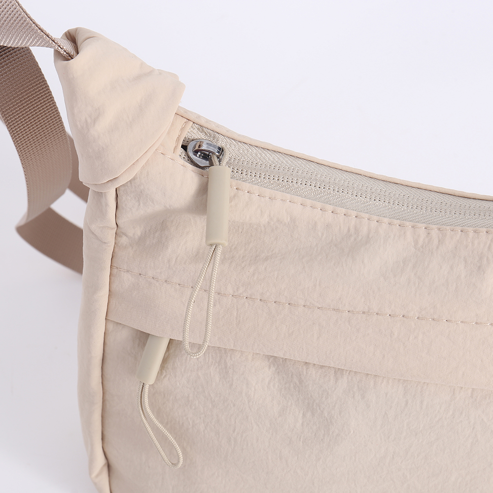 IMG_6307 Beige Multi Pocket Nylon Crossbody Bag
