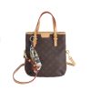 Brown Vertical Print PU Tote Bag