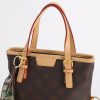 Brown Vertical Print PU Tote Bag