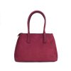 Burgundy Structured Canvas Tote Bag