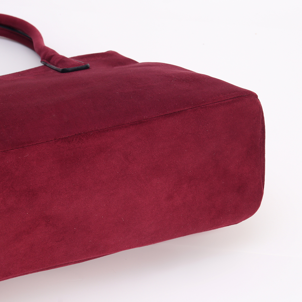 Burgundy Structured Canvas Tote Bag