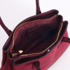Burgundy Structured Canvas Tote Bag