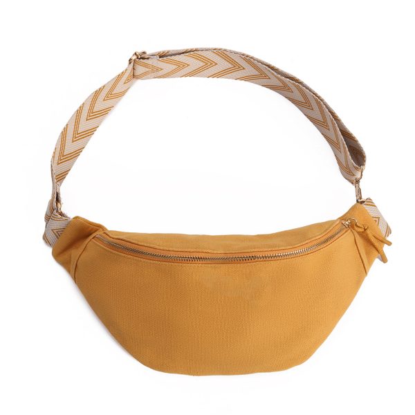 Ochre Contrast Strap Canvas Waist Bag