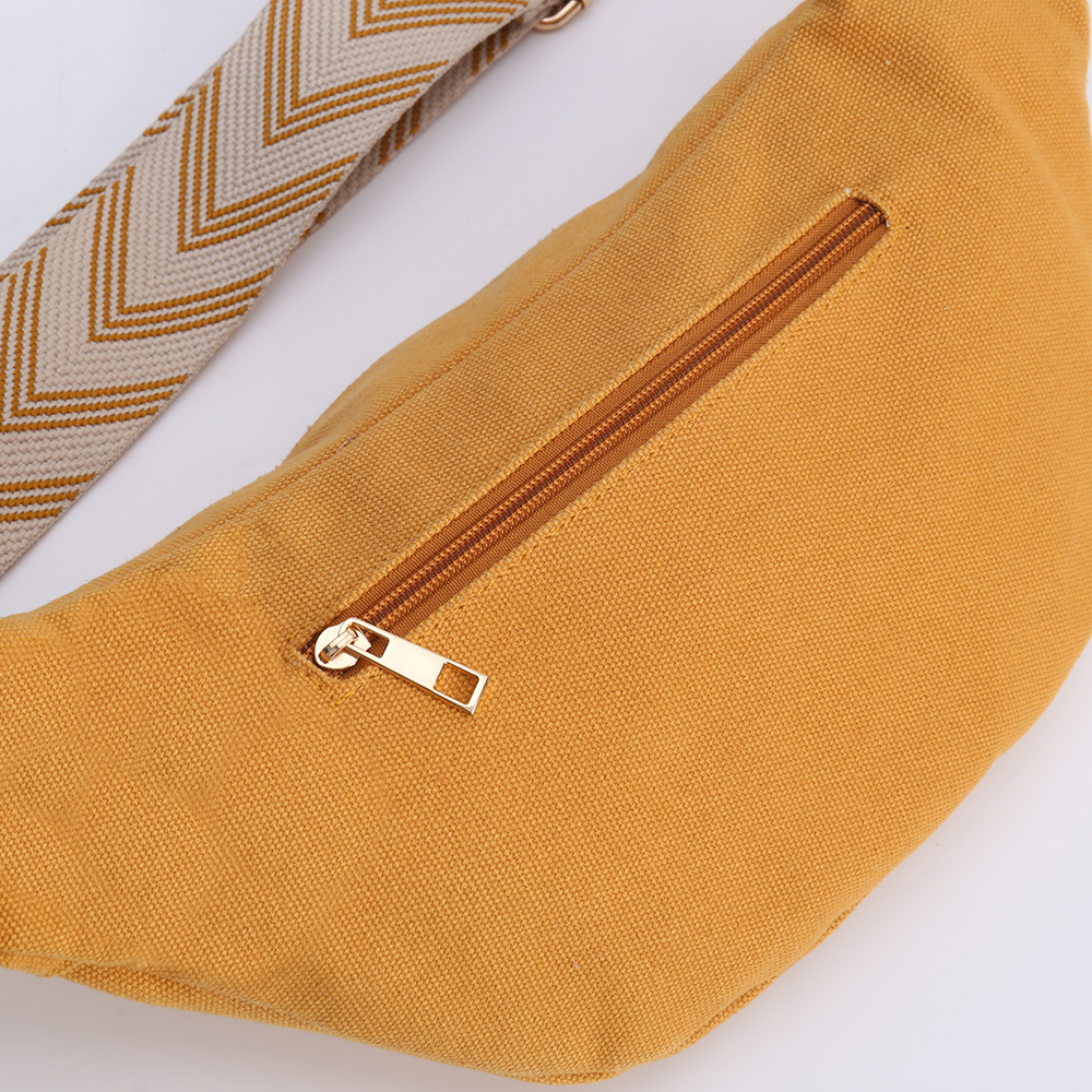 Ochre Contrast Strap Canvas Waist Bag