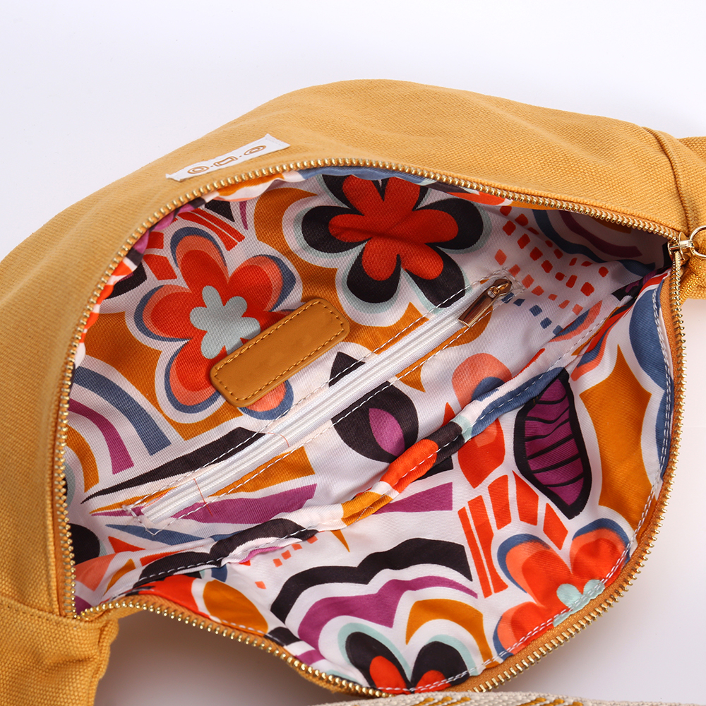 Ochre Contrast Strap Canvas Waist Bag