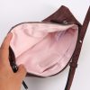 Brown Zip Pocket Velvet Shoulder Bag