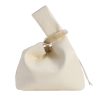 IMG_8042 Cream Knot Handle Velvet Bucket Bag