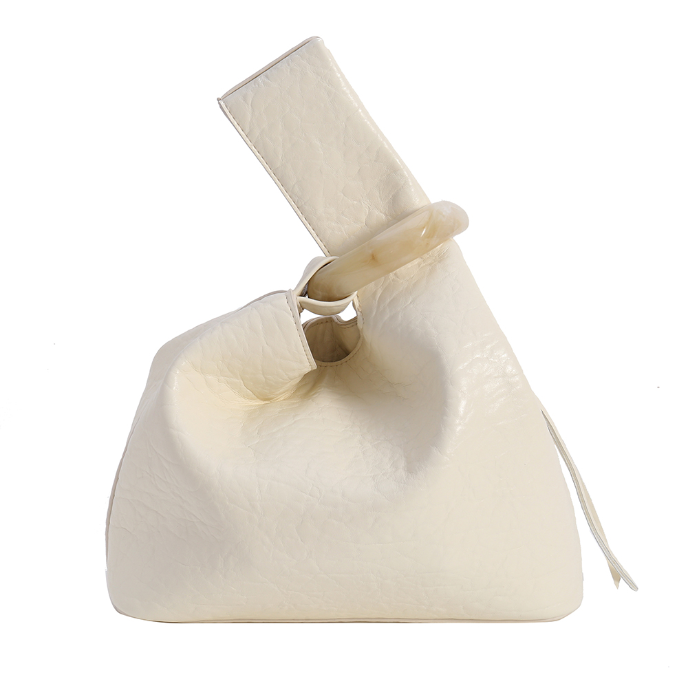 IMG_8042 Cream Knot Handle Velvet Bucket Bag