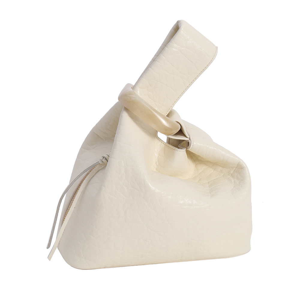 IMG_8043 Cream Knot Handle Velvet Bucket Bag