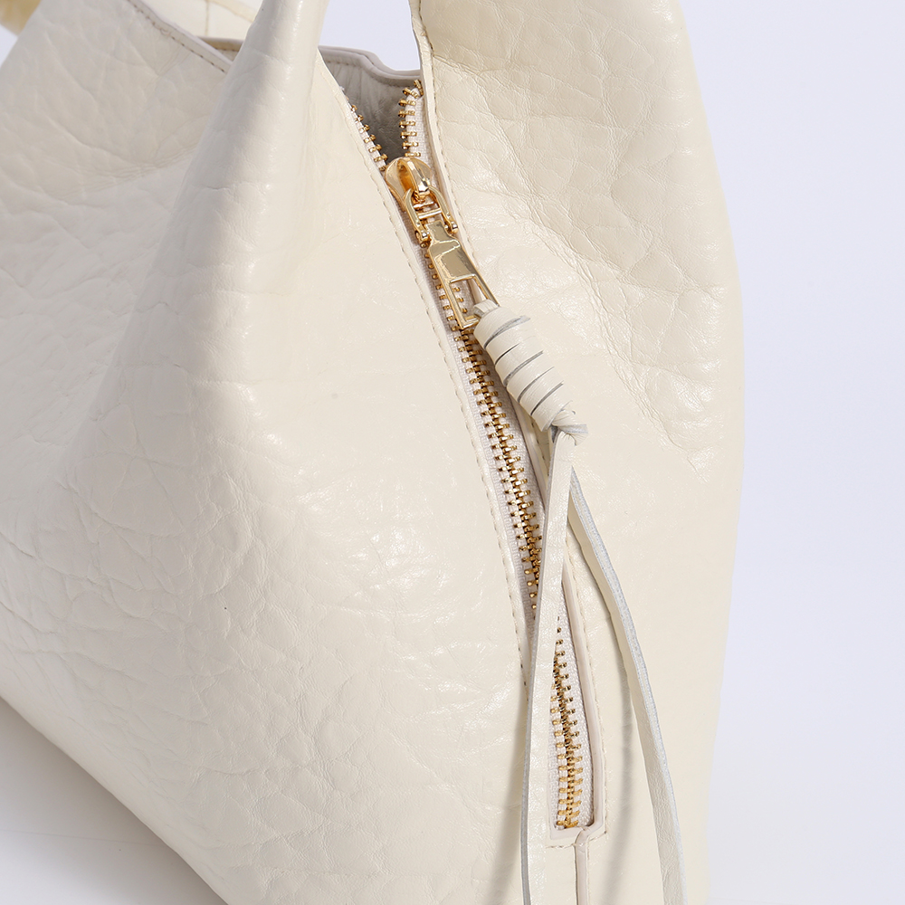 IMG_8044 Cream Knot Handle Velvet Bucket Bag