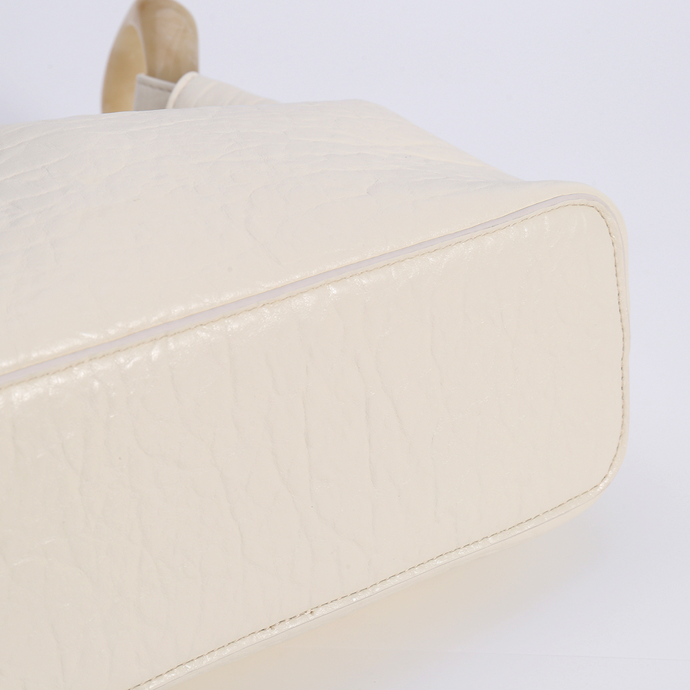 IMG_8045 Cream Knot Handle Velvet Bucket Bag