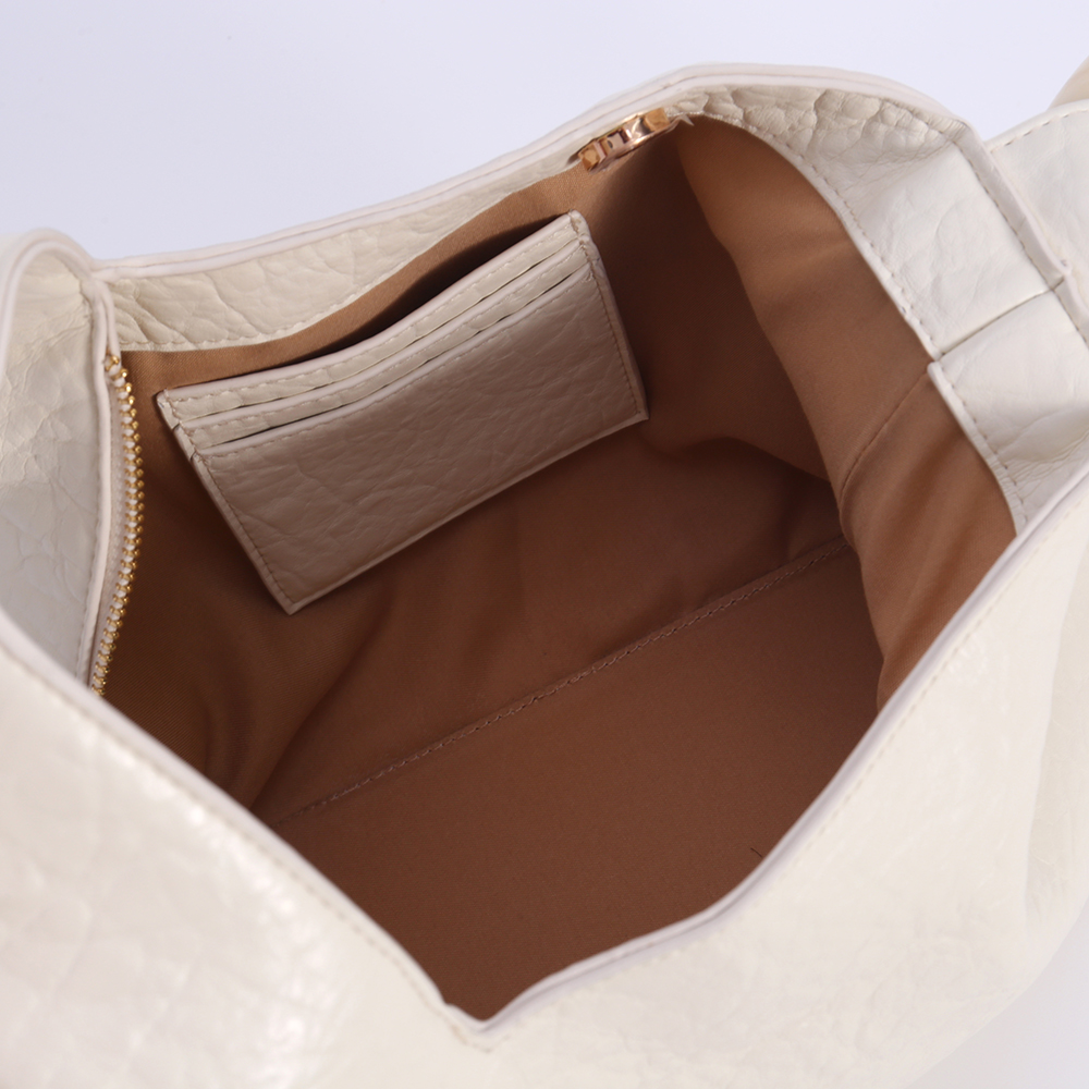 IMG_8046 Cream Knot Handle Velvet Bucket Bag