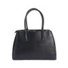 Black Structured Canvas Tote Bag