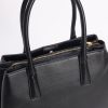 Black Structured Canvas Tote Bag