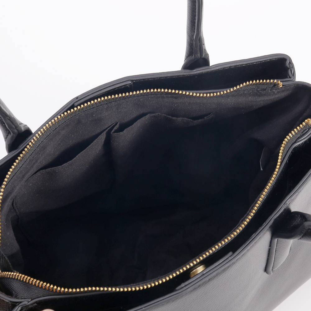 Black Structured Canvas Tote Bag