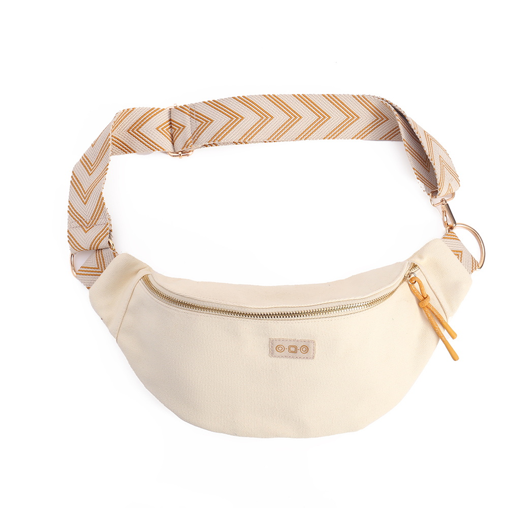 Ochre Contrast Strap Canvas Waist Bag