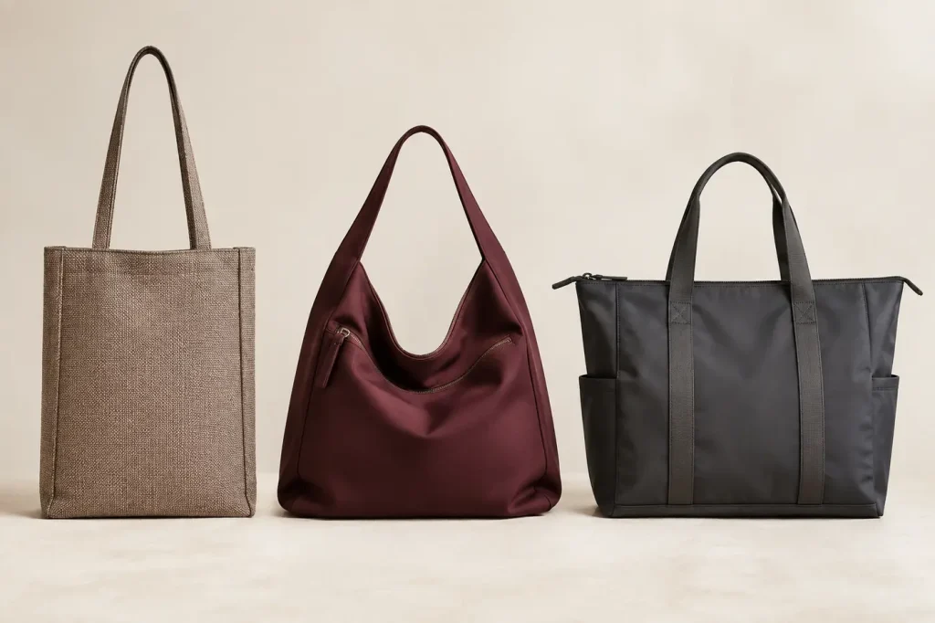 Flat tote soft carryall and structured oversized tote comparison