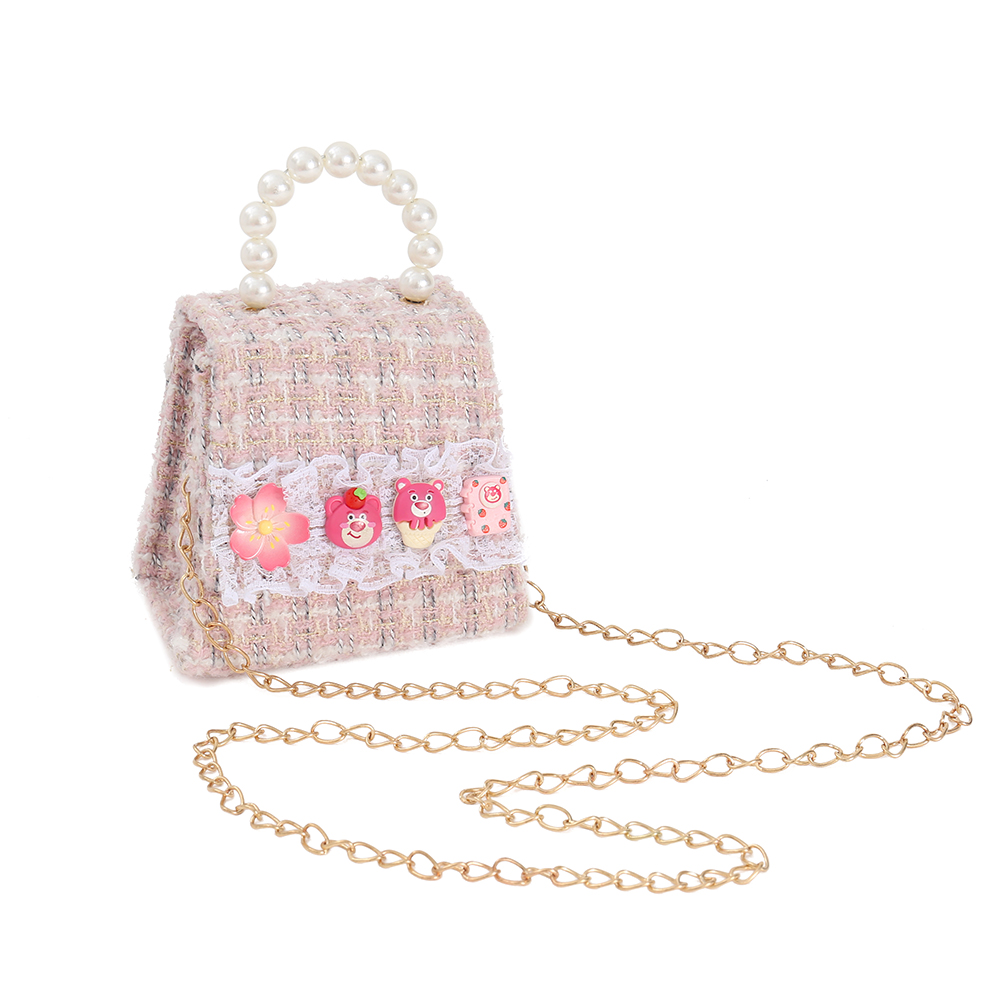 Pink Mini Knitted Chain Bag Set