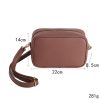 Brown Double Zip PU Crossbody Bag