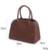 Brown Rounded PU Top Handle Bag