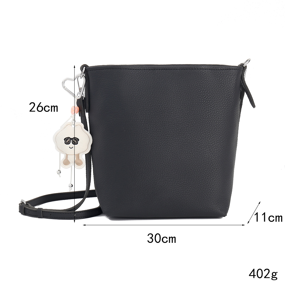 长30宽26厚11 重402 Black Two Size PU Bucket Bag Set