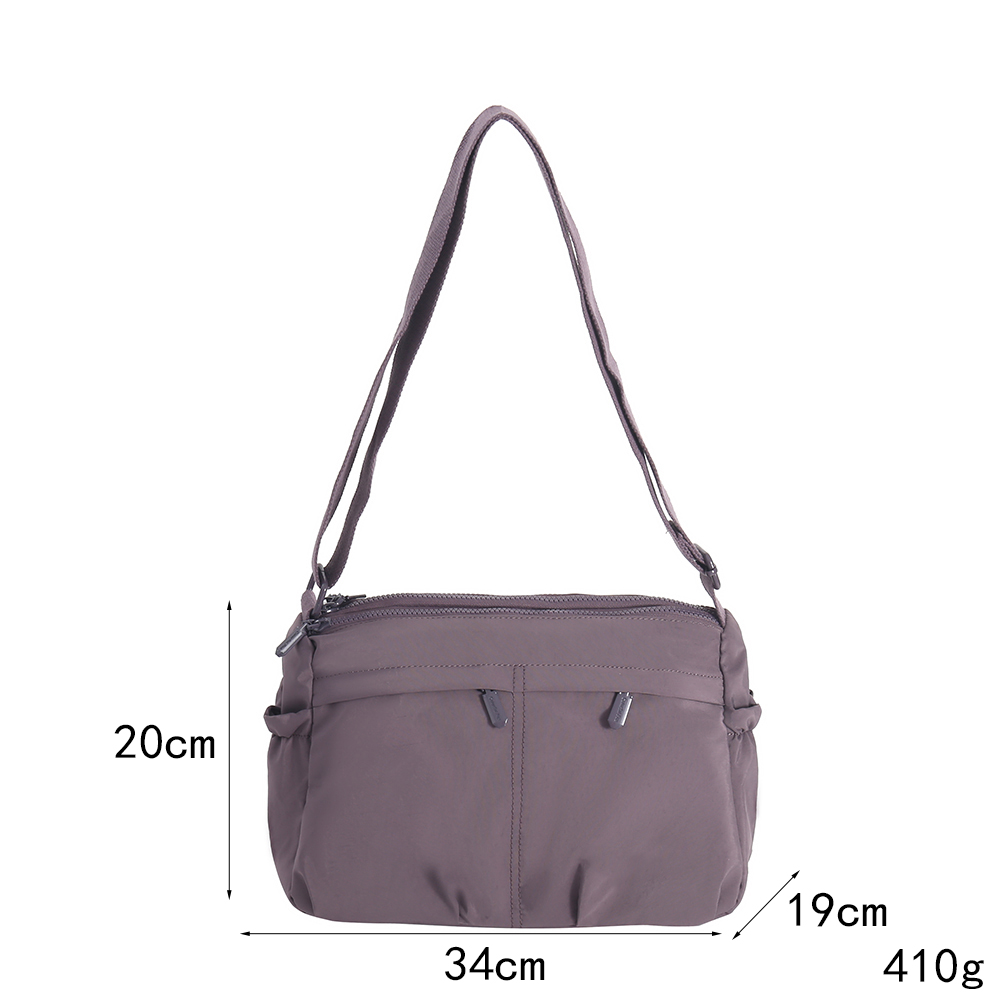 长34宽20厚19 重410 Purple Multi Pocket Nylon Shoulder Bag