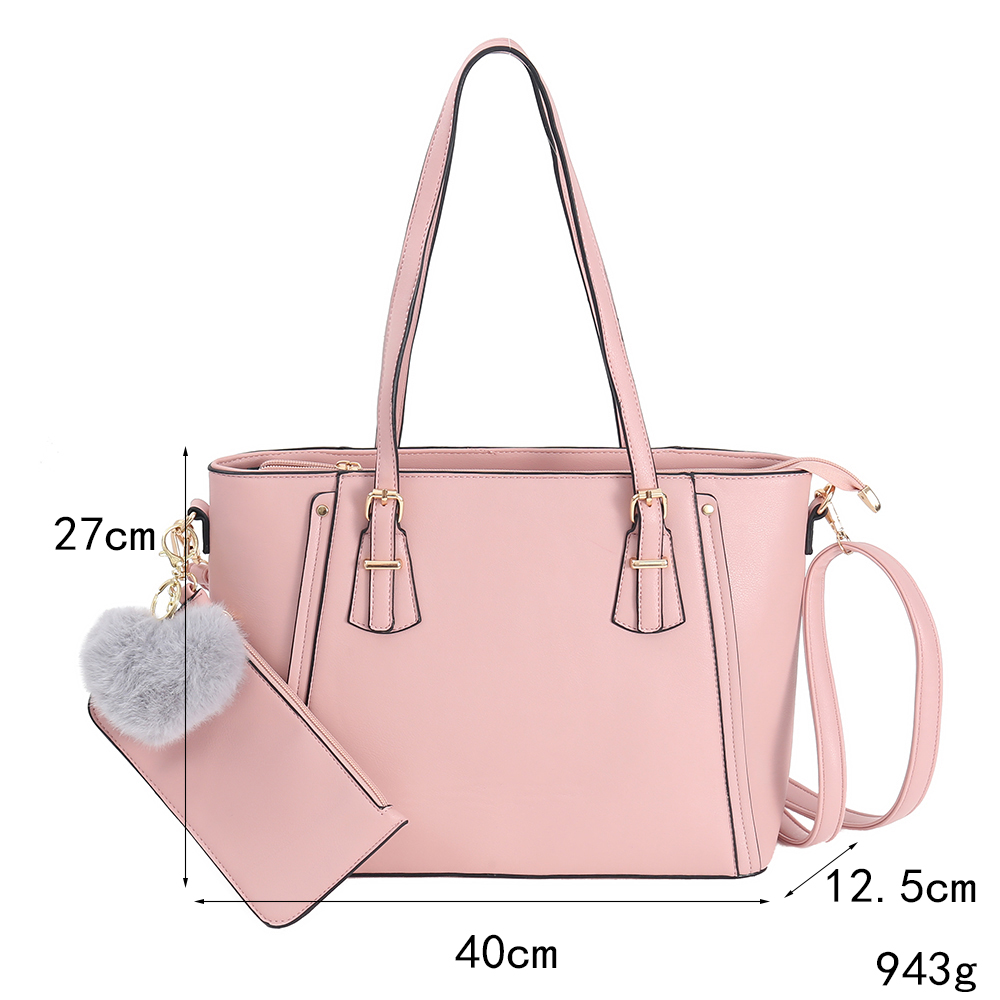 Pink Structured PU Tote Bag