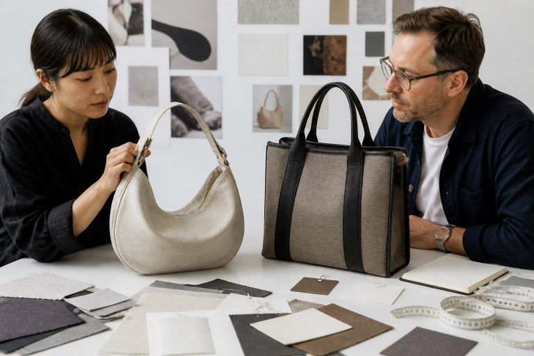 A Handbag Trend Is Not a Product Plan: What Buyers Should Check Before Sampling — unbranded handbag product-development workspace.